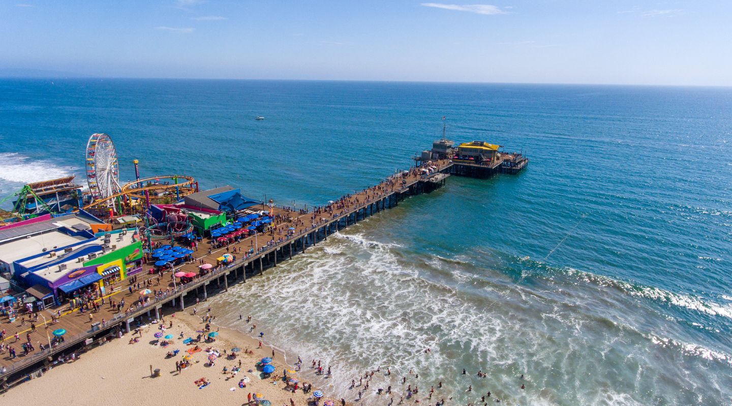 Aerial view of the Santa Monica pier